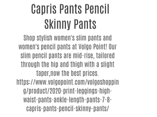 Capris Pants Pencil Skinny Pants