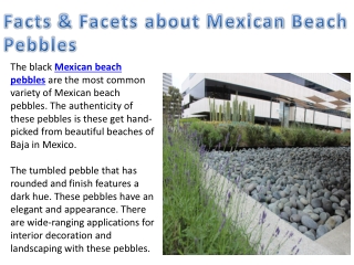 Facts and Facets about Black Mexican Beach Pebbles