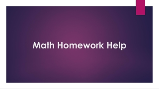 Math Homework Help