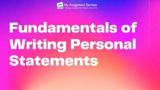 Fundamentals of Writing Personal Statements