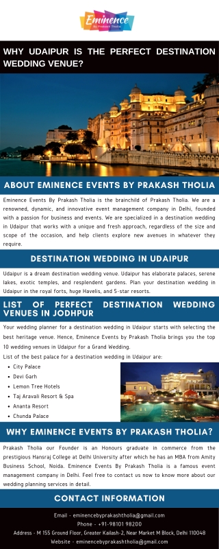 Why Udaipur is the perfect Destination Wedding Venue?