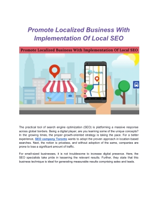 Promote Localized Business With Implementation Of Local SEO