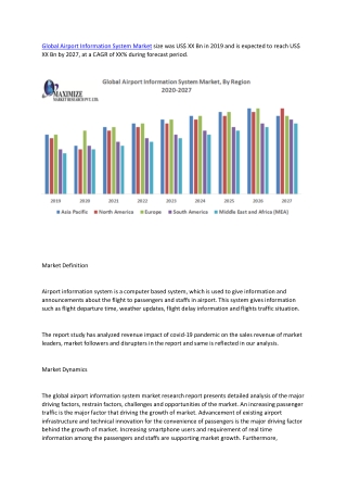 Global Airport Information System Market – Industry Analysis and Forecast (2020-2027)