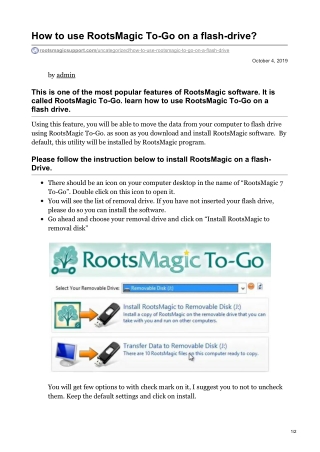 How to use RootsMagic To-Go on a flash-drive?