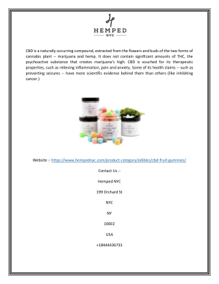 CBD Fruit Gummies | Hempednyc.com