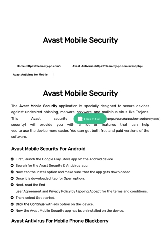 Avast Mobile Security | Get the Full Instructions