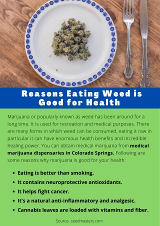 Reasons Eating Weed is Good for Health