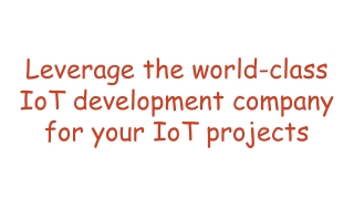 Leverage the world-class IoT development company for your IoT projects