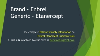 Generic Etanercept Brand Enbrel Cost, Dosage, Uses, Side Effects