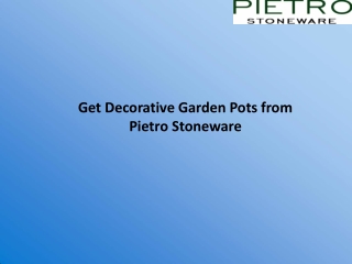 Get Decorative Garden Pots from Pietro Stoneware