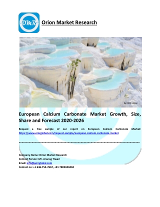 European Calcium Carbonate Market Research and Forecast 2020-2026