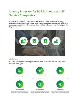 Customer loyalty program software for B2B Software and IT Service Companies