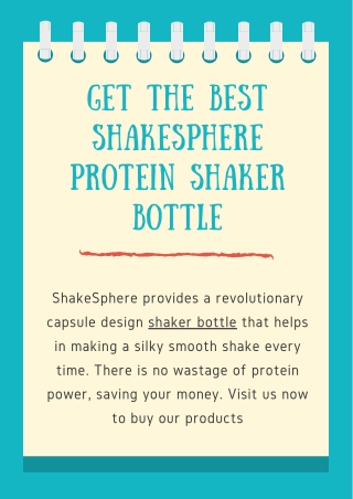 Get The Best ShakeSphere Protein Shaker Bottle