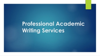 Professional Academic Writing Services