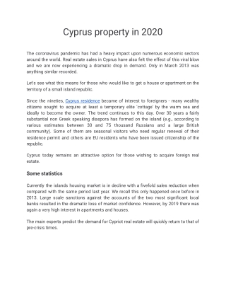 Cyprus property in 2020