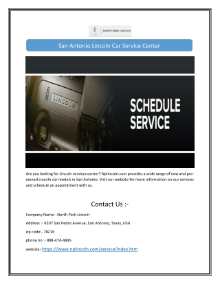 San Antonio Lincoln Car Service Center