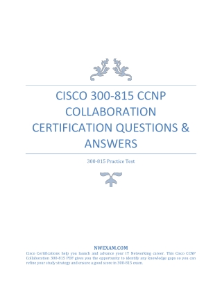 Cisco 300-815 CCNP Collaboration Certification Questions & Answers