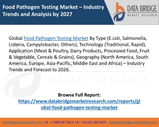 Food Pathogen Testing Market Trends, Analysis, Key Players and Forecast 2026