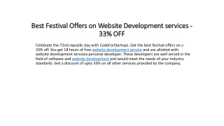 Best Festival Offers on Website Development services - 33% OFF