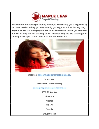 Best Carpet Cleaning Edmonton | Maple Leaf Carpet Cleaning