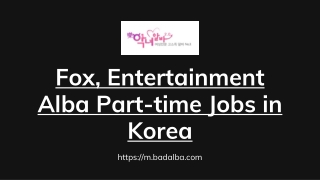 Fox Alba - Part-time job postings in Korea