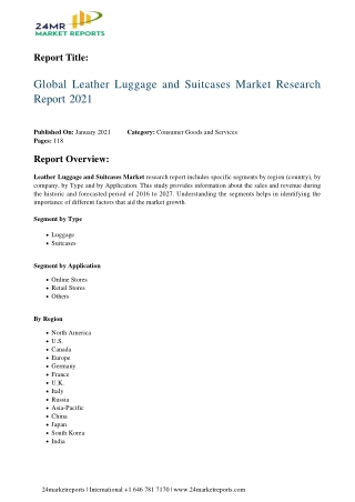 Leather Luggage and Suitcases Market Research Report 2021