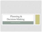 Planning Decision-Making