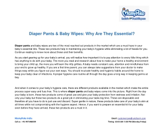Diaper Pants & Baby Wipes: Why Are They Essential?