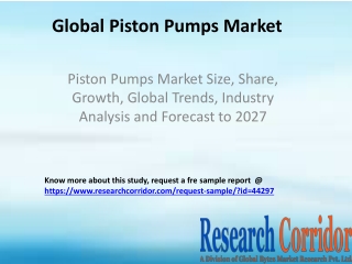 Piston Pumps Market Size, Share, Growth, Global Trends, Industry Analysis and Forecast to 2027