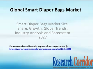 Smart Diaper Bags Market Size, Share, Growth, Global Trends, Industry Analysis and Forecast to 2027