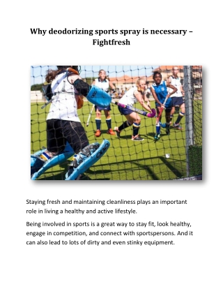 "Importance of deodorizing sports spray- Fightfresh "