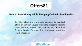 Offers81: Online Free Discount Coupons for Money-Saving in Saudi Arabia