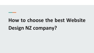 How to choose the best Website Design NZ company?