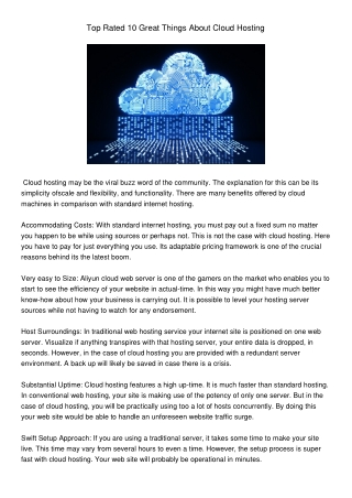 TopRated10GreatThingsAboutCloudHosting