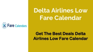 Delta Airlines Low Fare Calendar