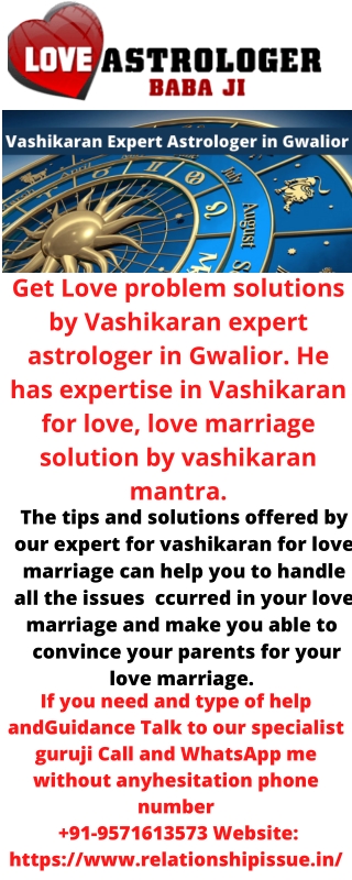 Vashikaran Expert Astrologer in Gwalior  91 9571613573 - free tips