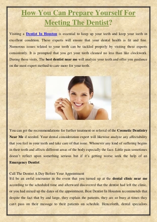 How You Can Prepare Yourself For Meeting The Dentist?