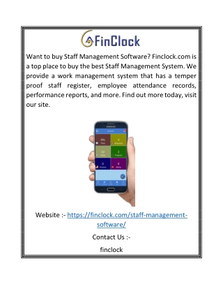 Staff Management System | Finclock.com