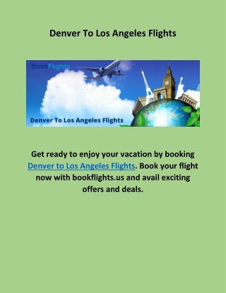 Denver To Los Angeles Flights