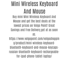 Mini Wireless Keyboard And Mouse