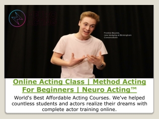 Online Acting Class | Method Acting For Beginners | Neuro Acting™