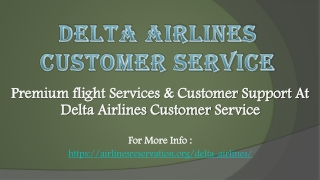 Premium flight Services & Customer Support At Delta Airlines Customer Service