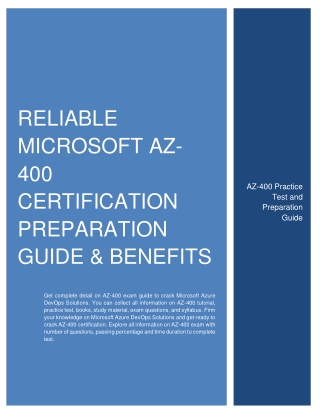 [PDF] Reliable Microsoft AZ-900 Certification Preparation Guide & Benefits
