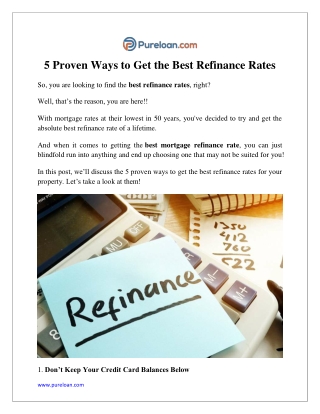 5 Proven Ways to Get the Best Refinance Rates