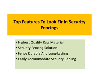 Top Features To Look Fir in Security Fencings