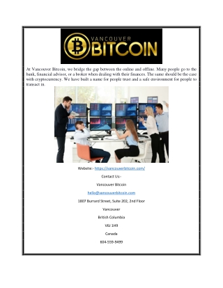 Sell Bitcoin Vancouver | Vancouver Bitcoin