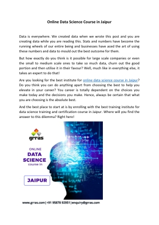 Online Data Science Course in Jaipur