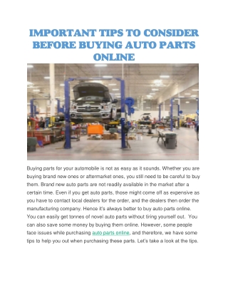 Autoparts online