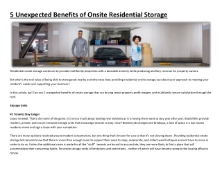 5 Unexpected Benefits of Onsite Residential Storage