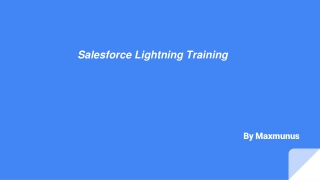 Salesforce Lightning training & certification guidance on this